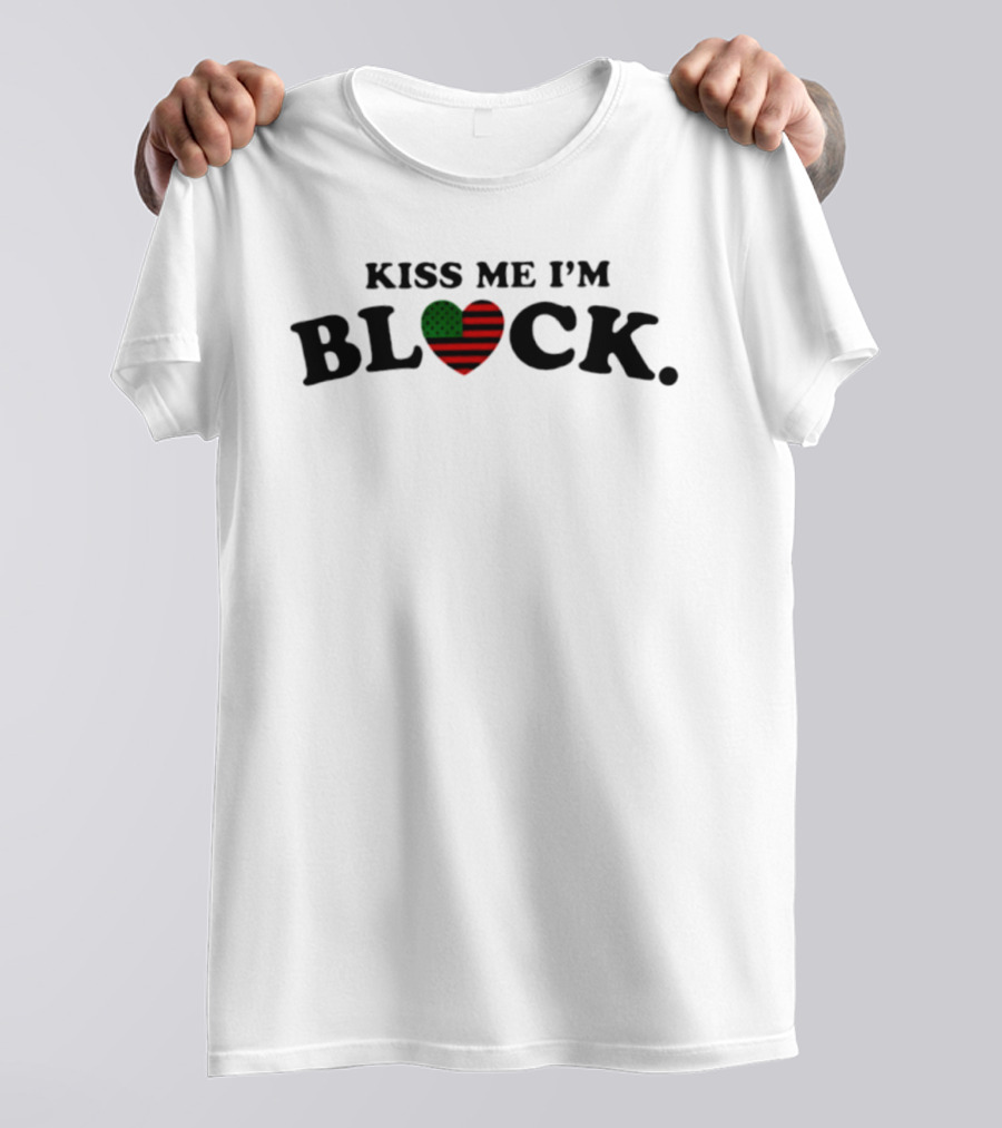 Kiss Me I'm Block St Patrick's Day Flag Heart T-Shirt