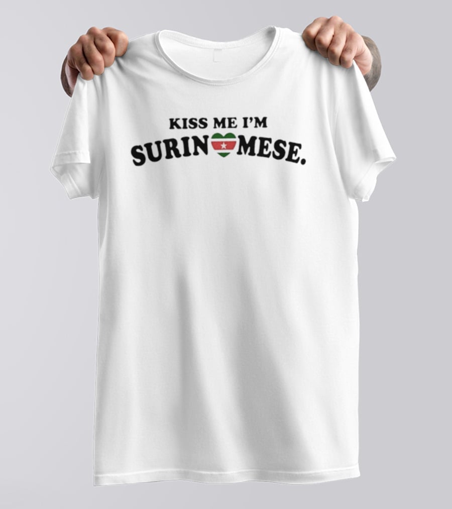 Kiss Me I'm Surinamese Heart Flag Suriname South America T-Shirt