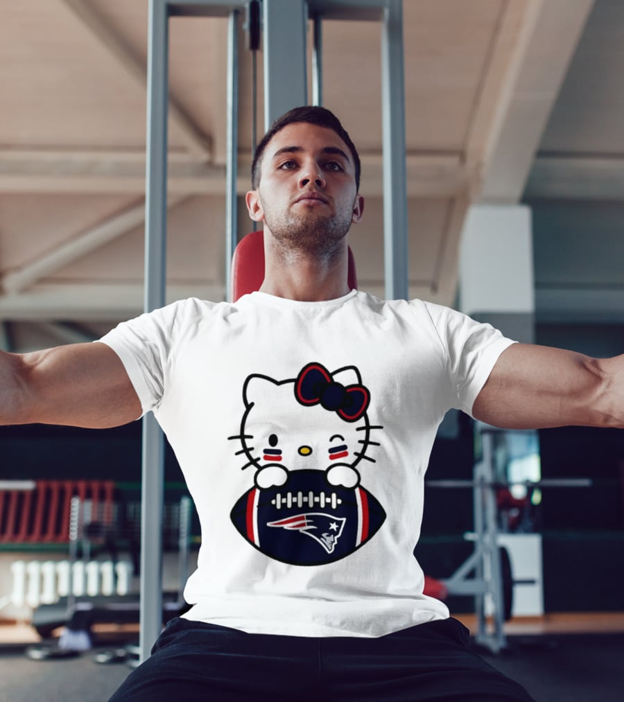 New England Patriots Hello Kitty Collaboration 2026 Football Season T-Shirt