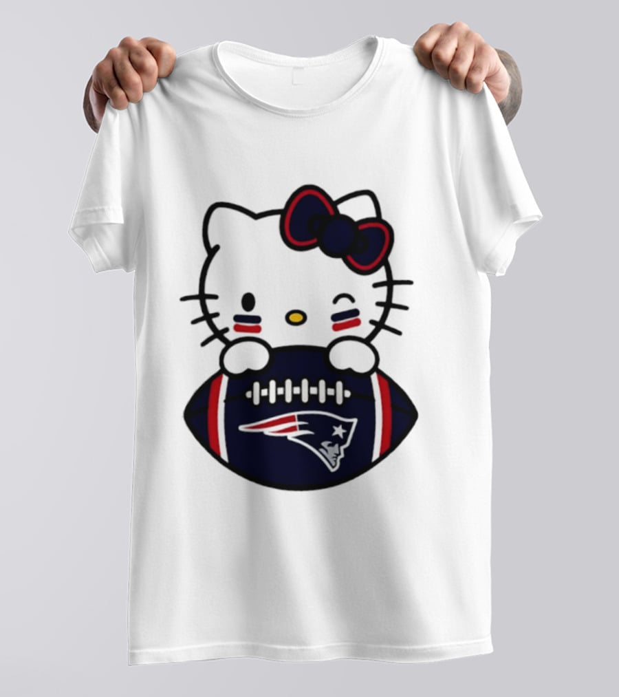 New England Patriots Hello Kitty Collaboration 2026 Football Season T-Shirt