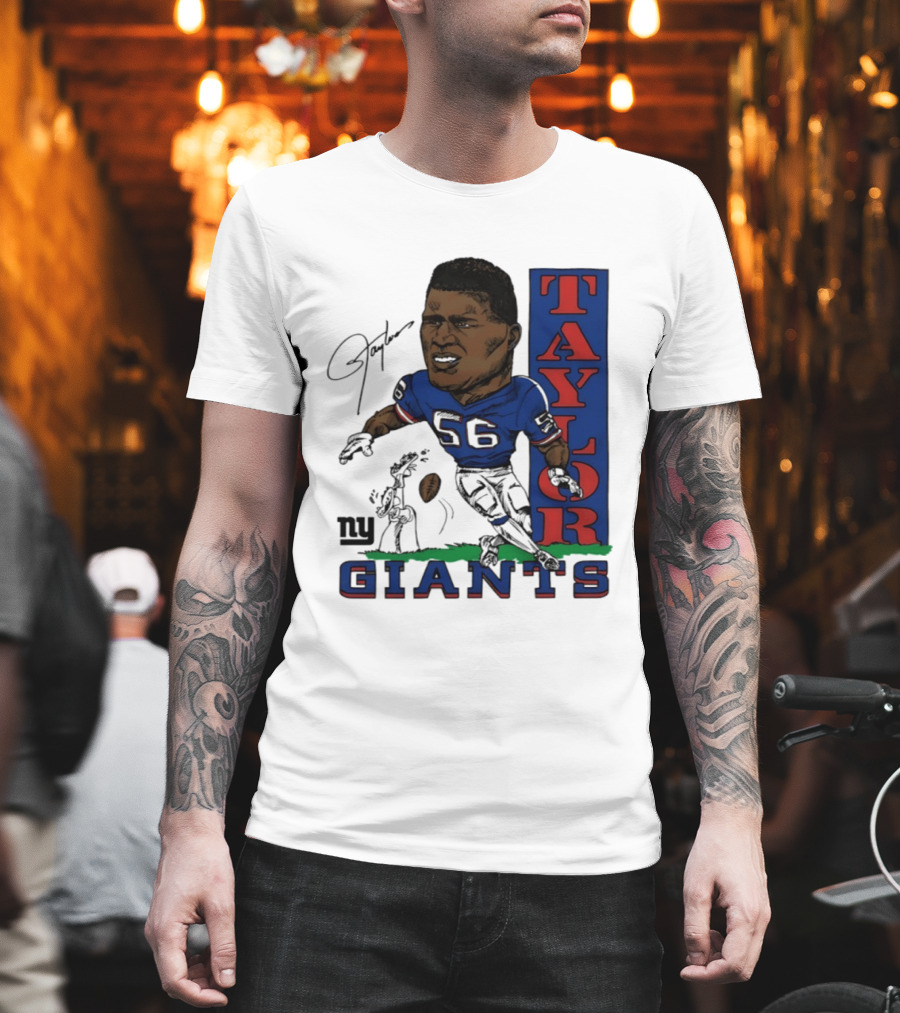 New York Giants Lawrence Taylor 56 Caricature Player T-Shirt