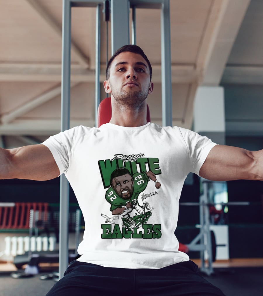 Philadelphia Eagles Reggie White 92 Player Caricature T-Shirt