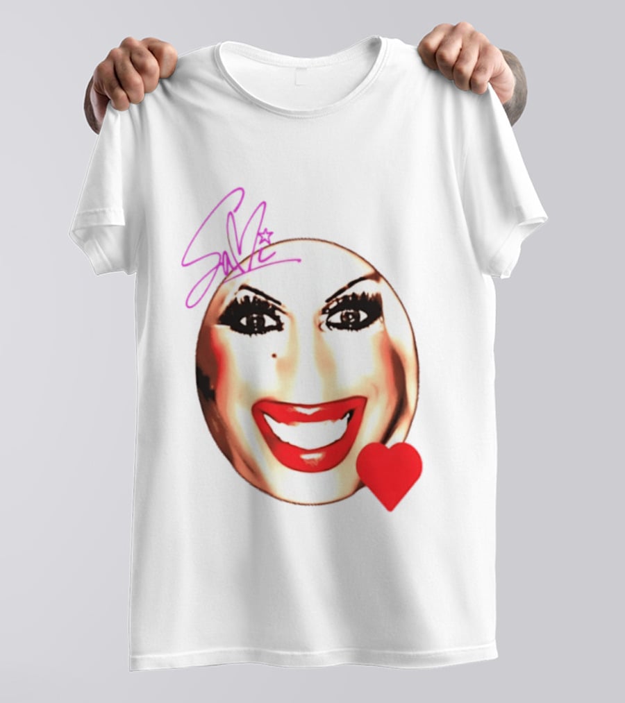 Sami Landri Big Face Heart Signature Red Lips T-Shirt