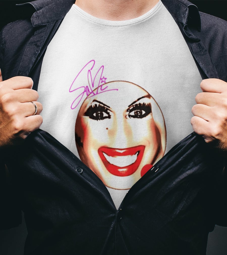 Sami Landri Big Face Heart Signature Red Lips T-Shirt