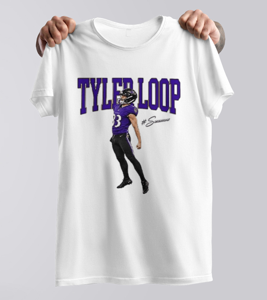 Tyler Loop Baltimore Football Player Celebration T-Shirt