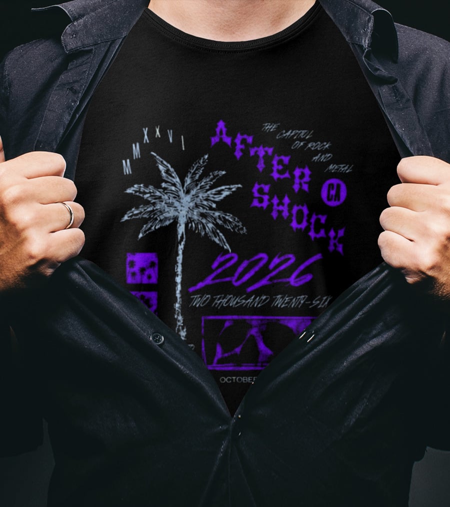 Aftershock Festival 2026 Sacramento California The Capitol Of Rock And Metal October 1 2 3 4 MMXXVI Face Palm T-Shirt