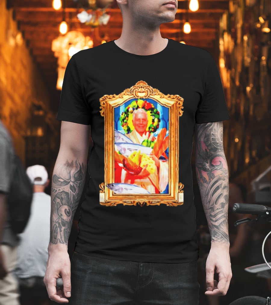 Anthony Bourdain Saint Of Food Chef Icon With Culinary Halo T-Shirt