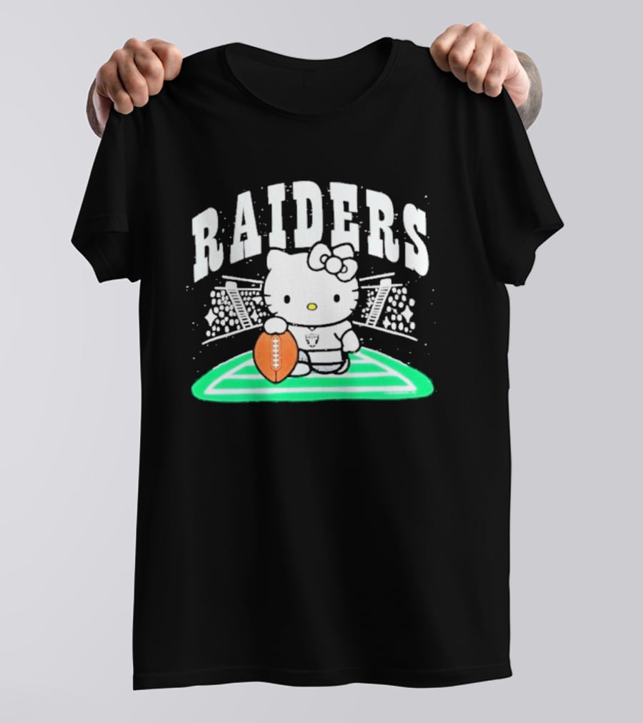 Hello Kitty Raiders Football Stadium Cartoon Collaboration T-Shirt