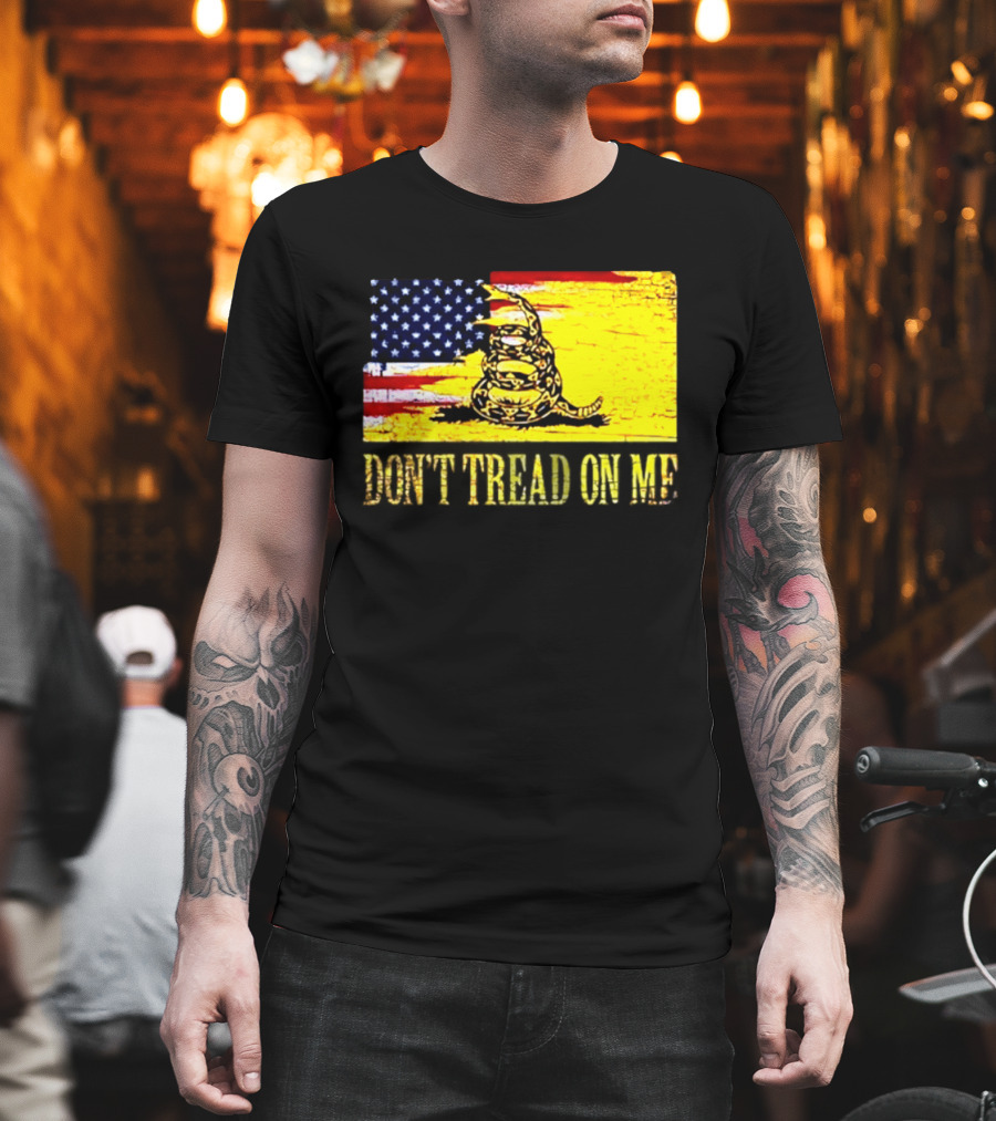 American Flag And Gadsden Snake Don't Tread On Me T-Shirt