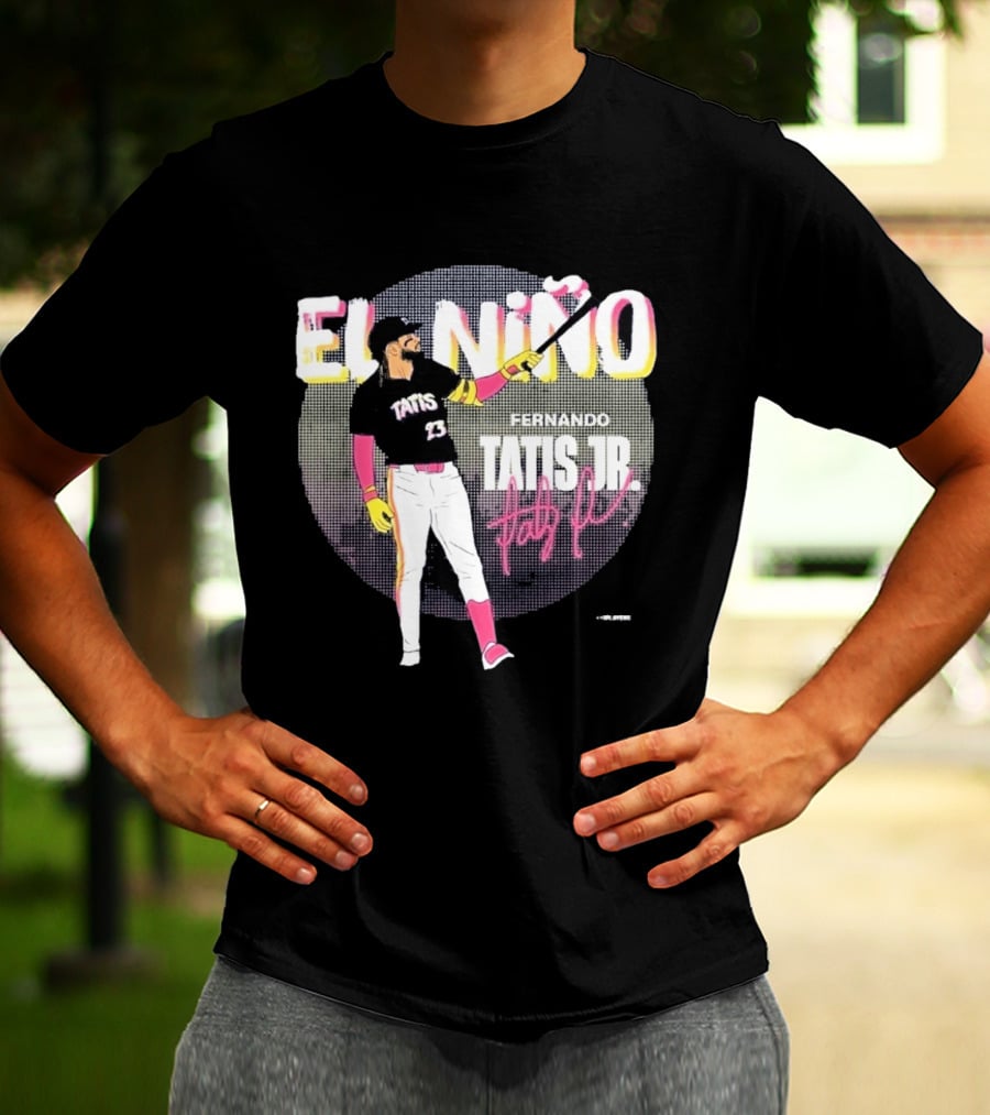 Padres Fernando Tatis Jr El Niño 23 Pink Bat Baseball T-Shirt