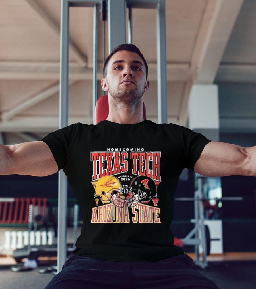 Texas Tech Vs Arizona State Homecoming Football 2026 Helmet Showdown T-Shirt