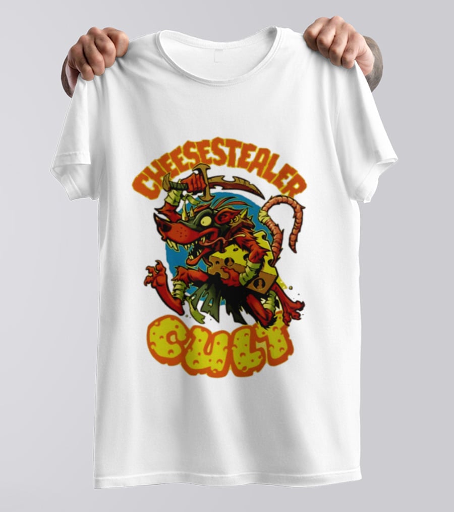 Cheesestealer Cult Rat With Cheese Halloween Fantasy T-Shirt