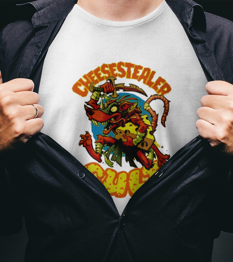 Cheesestealer Cult Rat With Cheese Halloween Fantasy T-Shirt