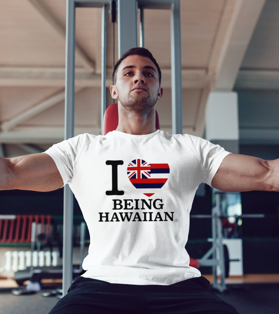 I Heart Hawaiian Flag Being Hawaiian Mashup T-Shirt
