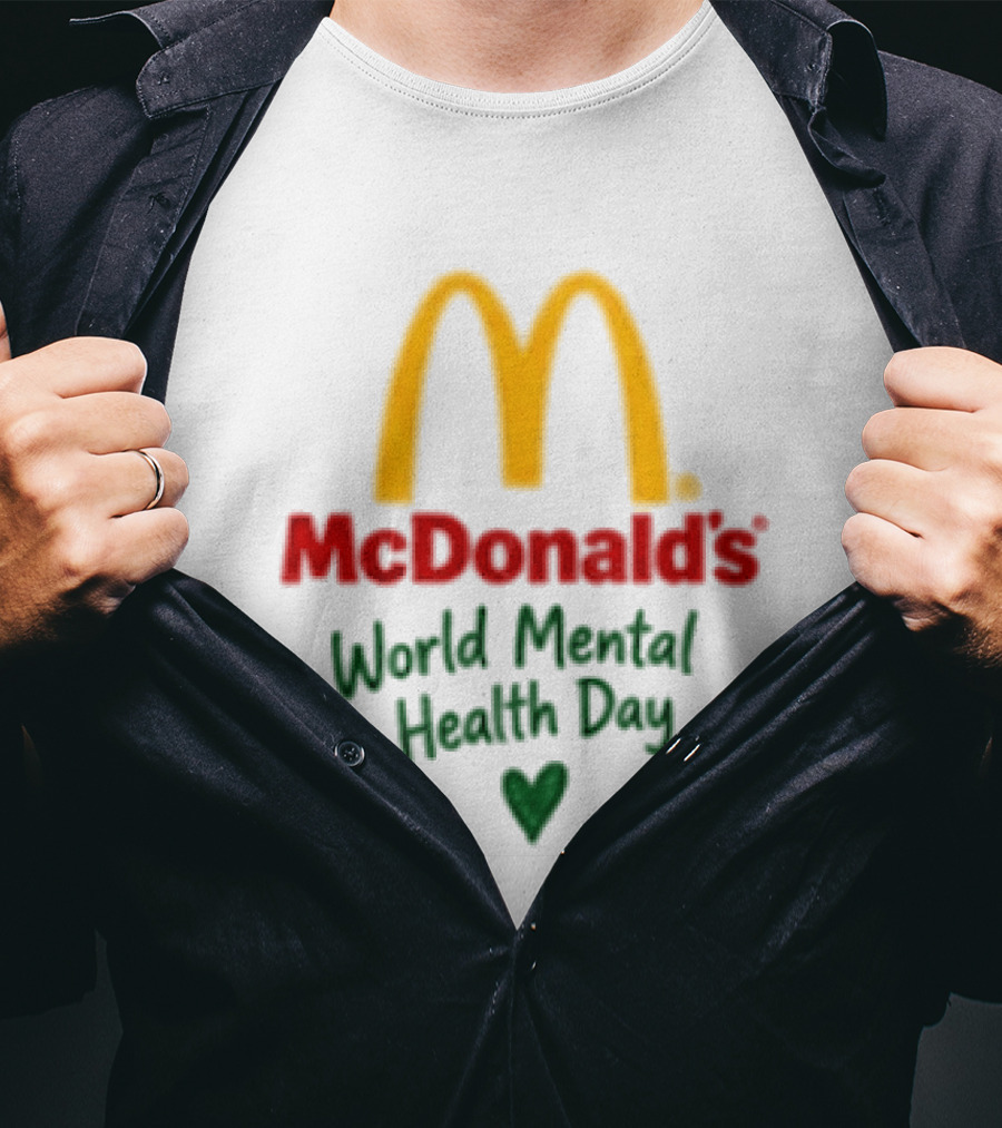McDonald's World Mental Health Day Green Ribbon Awareness T-Shirt