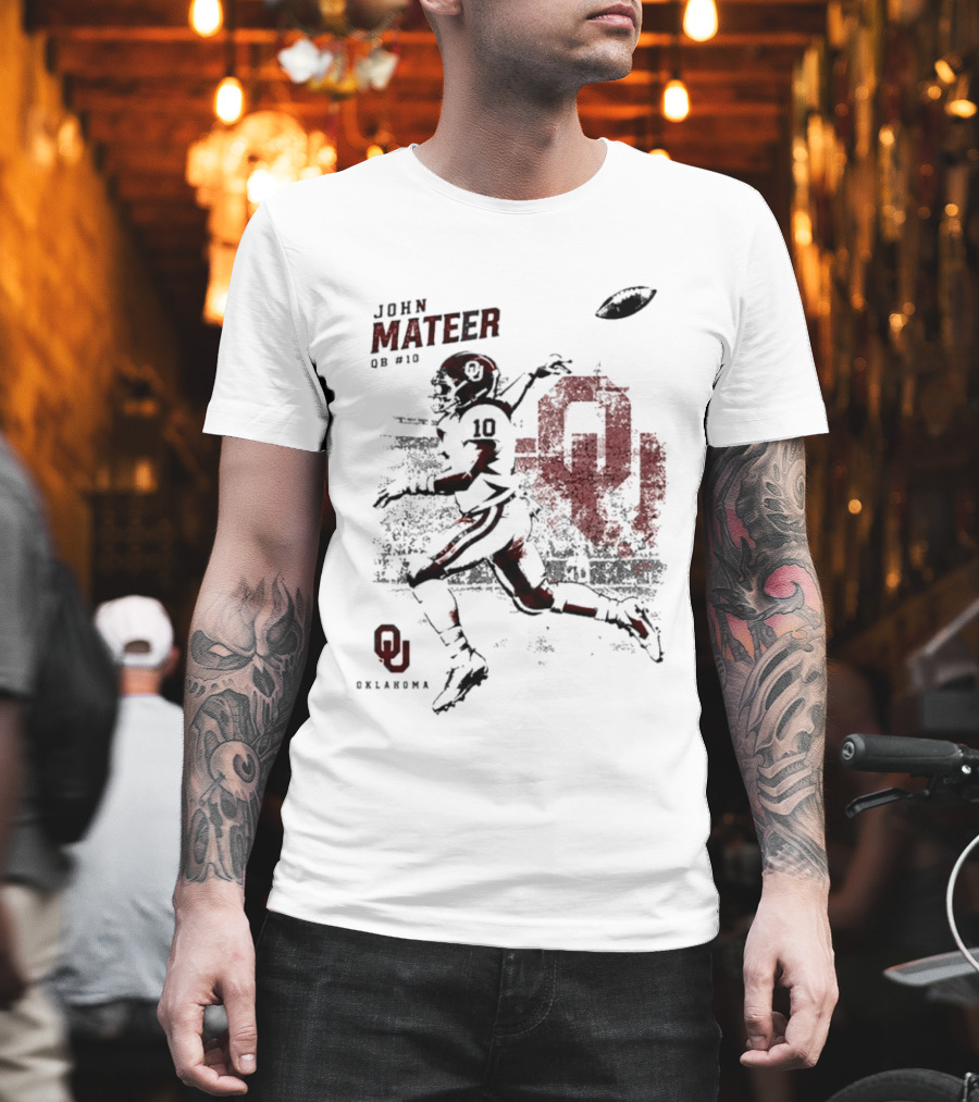 Oklahoma Sooners Football John Mateer QB 10 NCAA 2026 T-Shirt