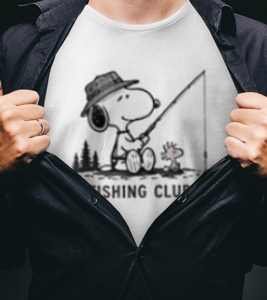 Snoopy Fishing Adventure Lake Life For Peanuts And Fishing Enthusiasts T-Shirt
