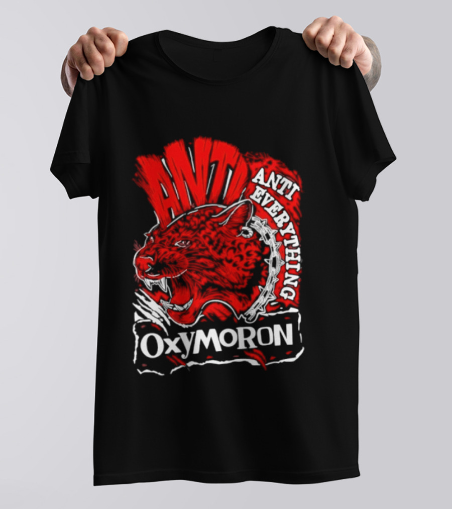 Anti Everything Oxymoron Panther Punk Rock T-Shirt