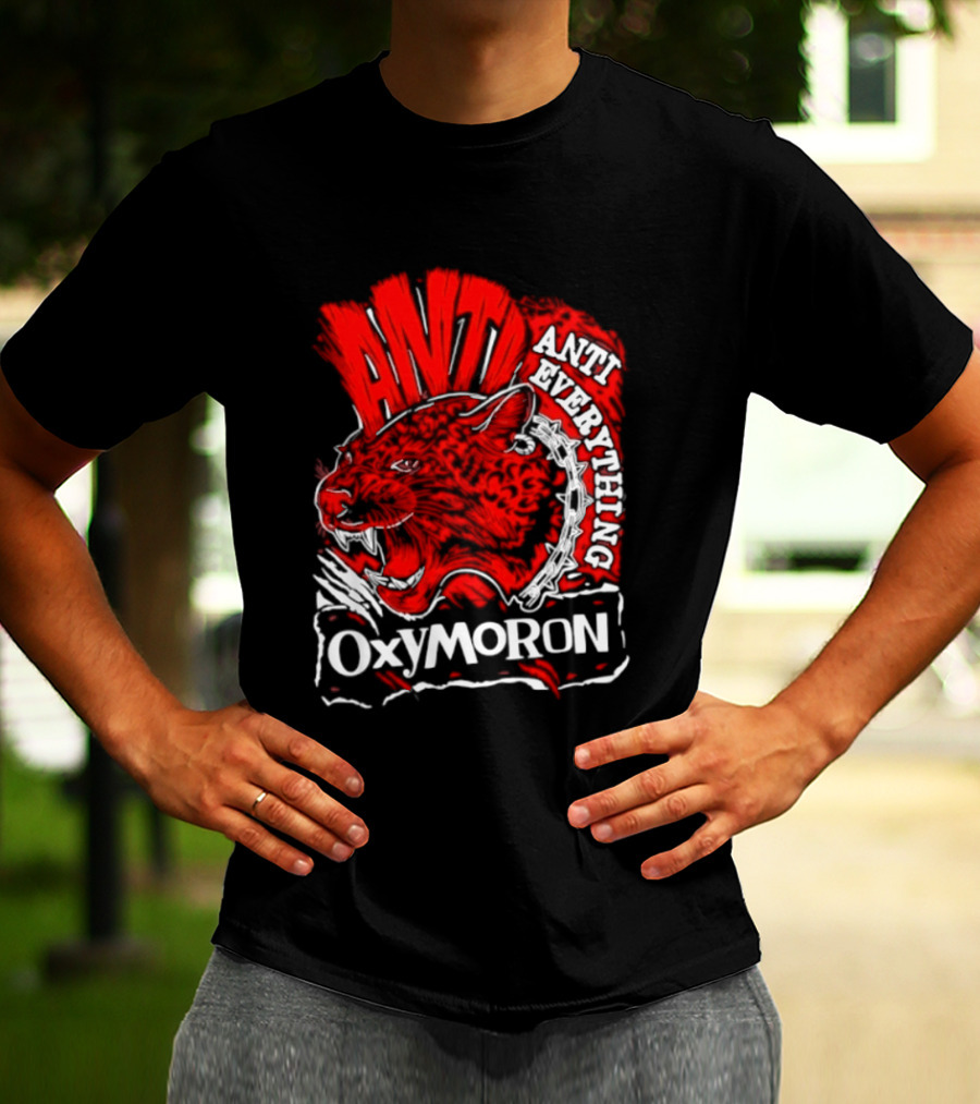 Anti Everything Oxymoron Panther Punk Rock T-Shirt