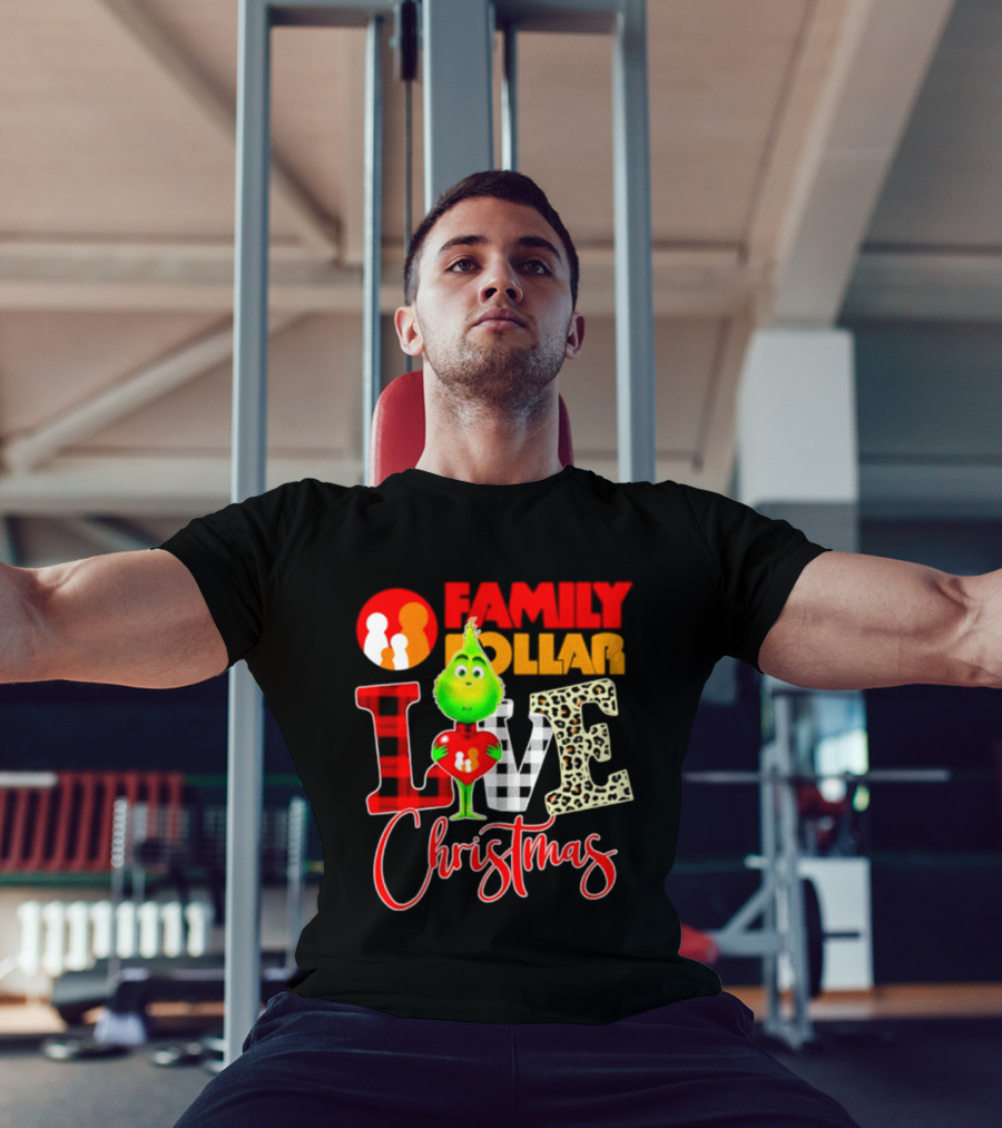 Family Dollar Grinch Love Christmas 2026 Cartoon T-Shirt