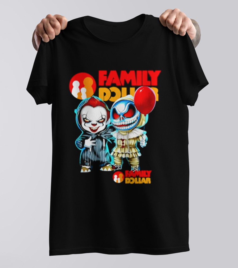 Family Dollar Pennywise Skellington 2026 Halloween Collaboration Red Balloon T-Shirt