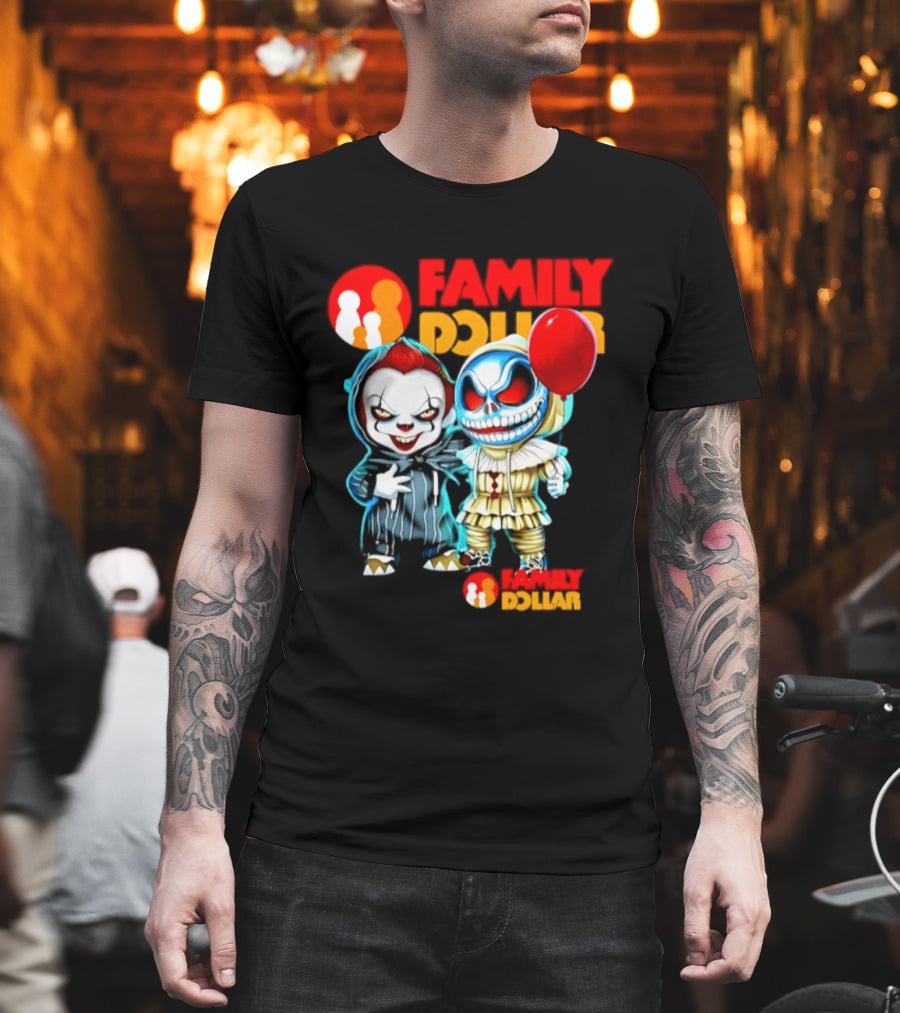 Family Dollar Pennywise Skellington 2026 Halloween Collaboration Red Balloon T-Shirt