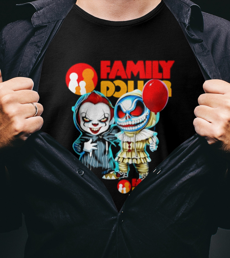 Family Dollar Pennywise Skellington 2026 Halloween Collaboration Red Balloon T-Shirt