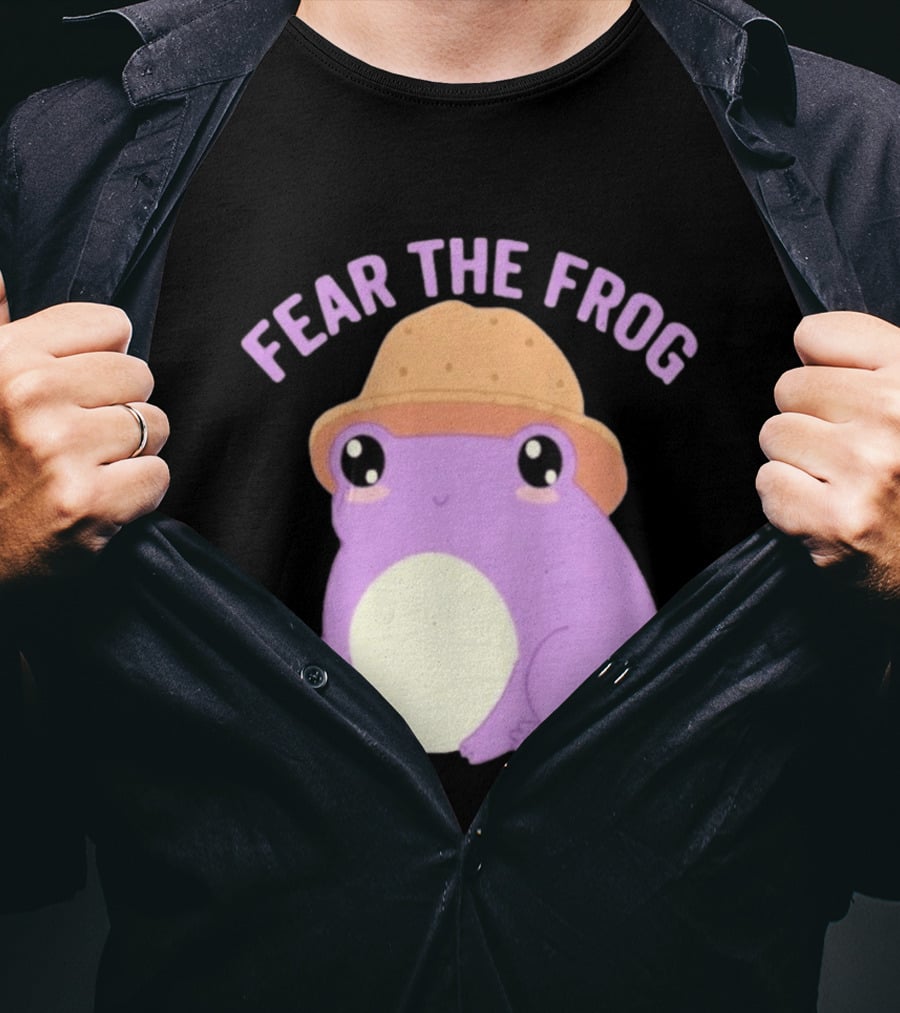 Fear The Frog Cute Purple Cartoon Bucket Hat T-Shirt