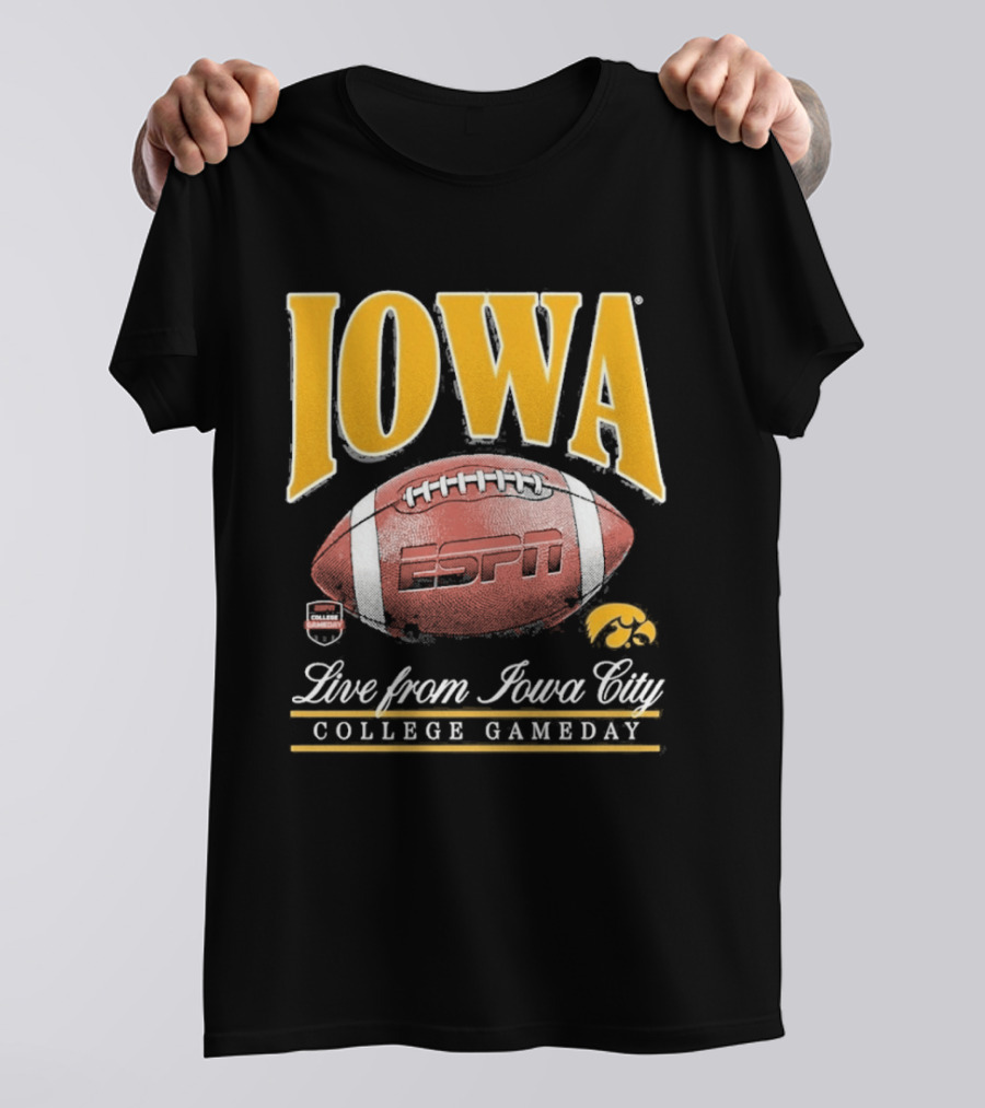 Iowa College Gameday 2026 Live From Iowa City ESPN Hawkeyes Football T-Shirt