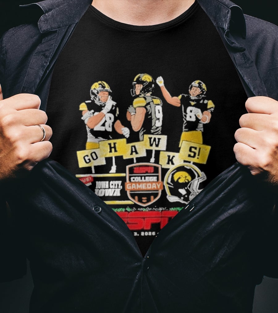 Iowa Hawkeyes College Football 2026 ESPN Gameday October Week 1 Go Hawks T-Shirt