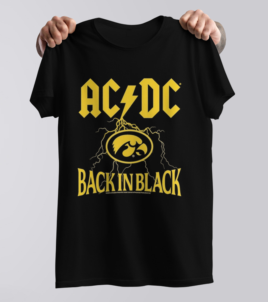 Iowa Hawkeyes AC/DC Back In Black PWRUP Tour MetLife Stadium East Rutherford NJ October 2 2026 T-Shirt