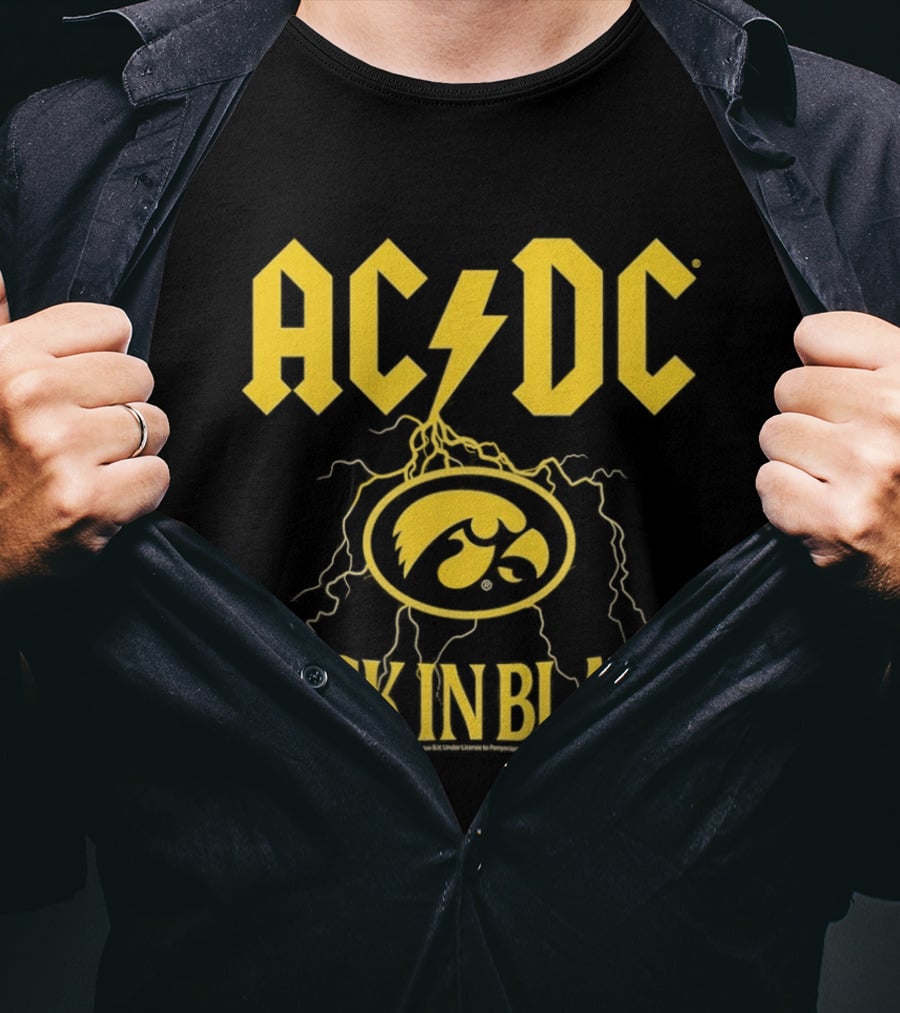 Iowa Hawkeyes AC/DC Back In Black PWRUP Tour MetLife Stadium East Rutherford NJ October 2 2026 T-Shirt
