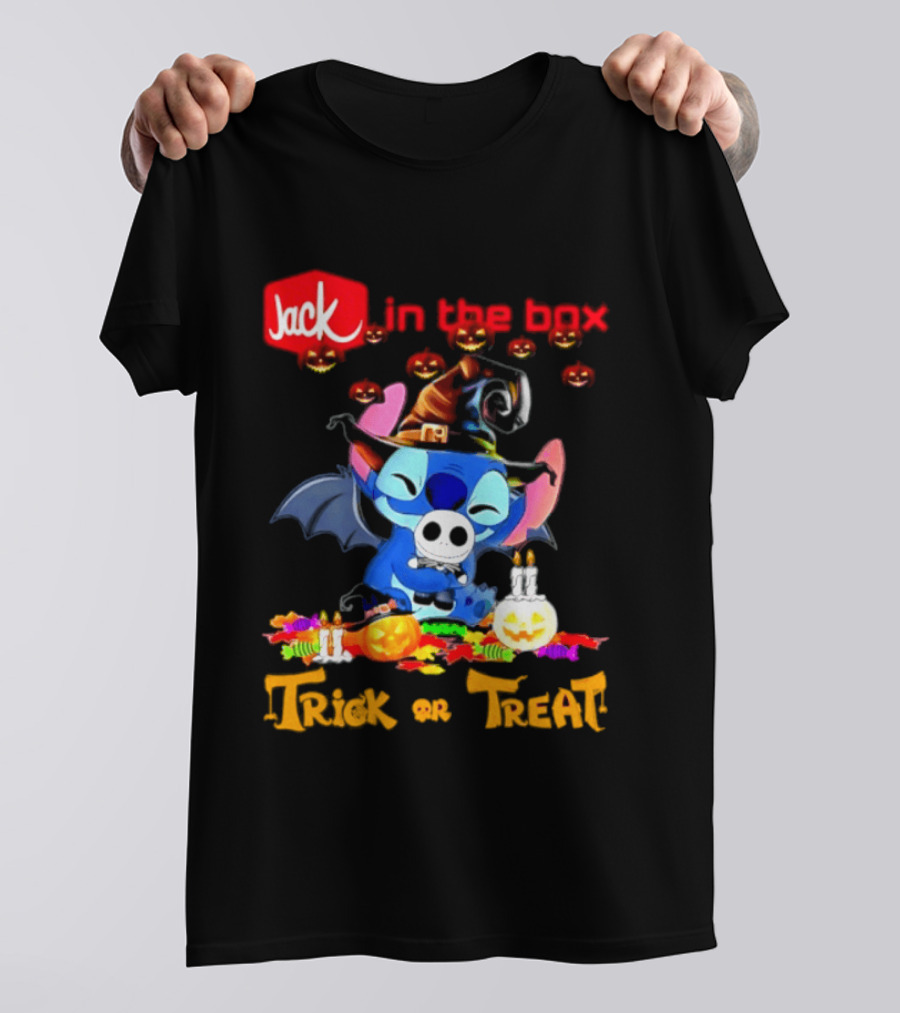 Jack In The Box Stitch Halloween Trick Or Treat 2026 T-Shirt