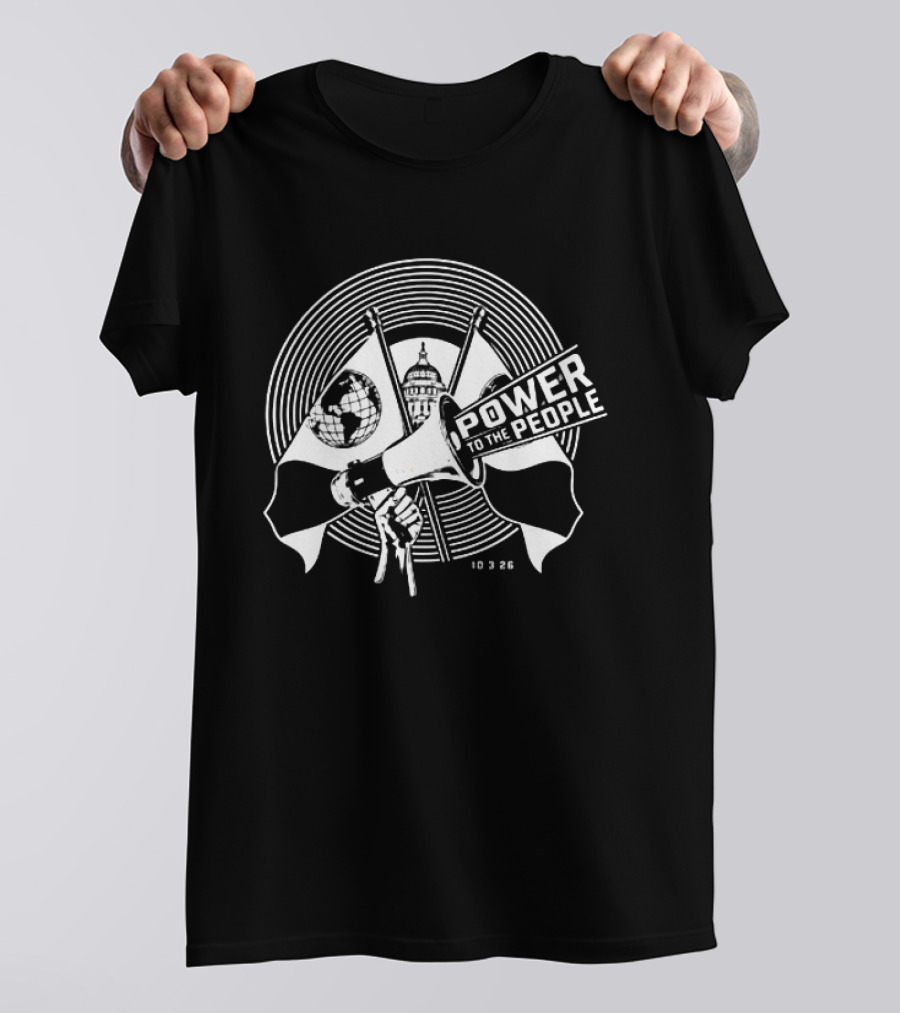 Power To The People Io 3 26 Columbia MD Merriweather Post Pavilion 2026 Lineup Globe T-Shirt