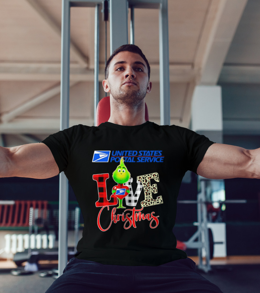 United States Postal Service Grinch Love Christmas T-Shirt