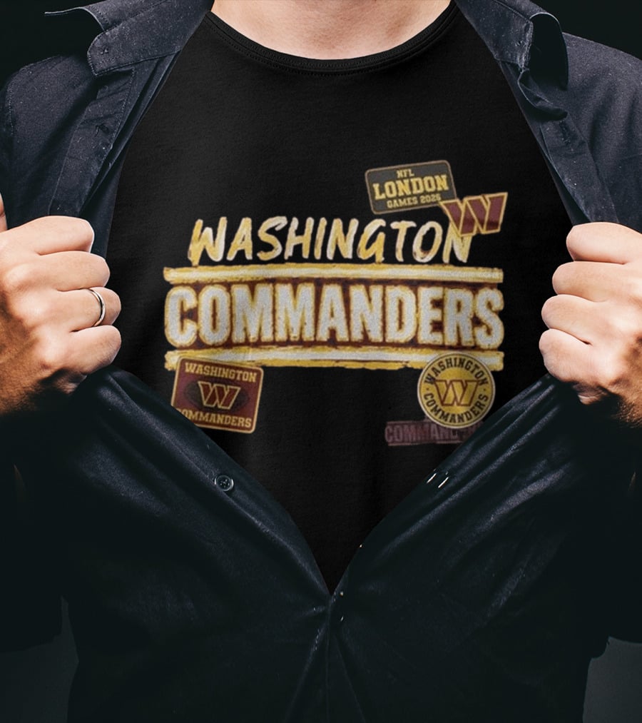 Washington Commanders NFL London Games 2026 Burgundy T-Shirt