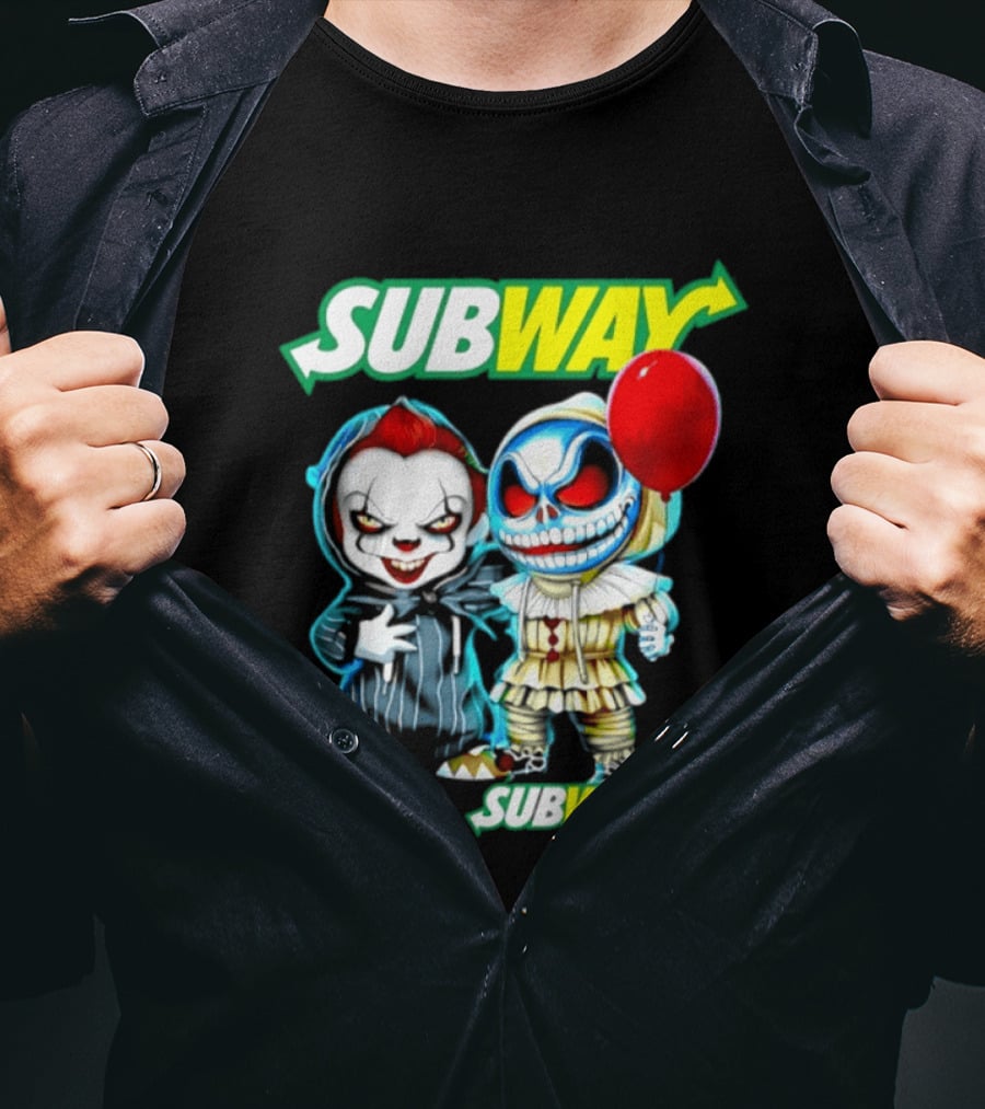 Subway Halloween 2026 Pennywise Skellington Red Balloon T-Shirt