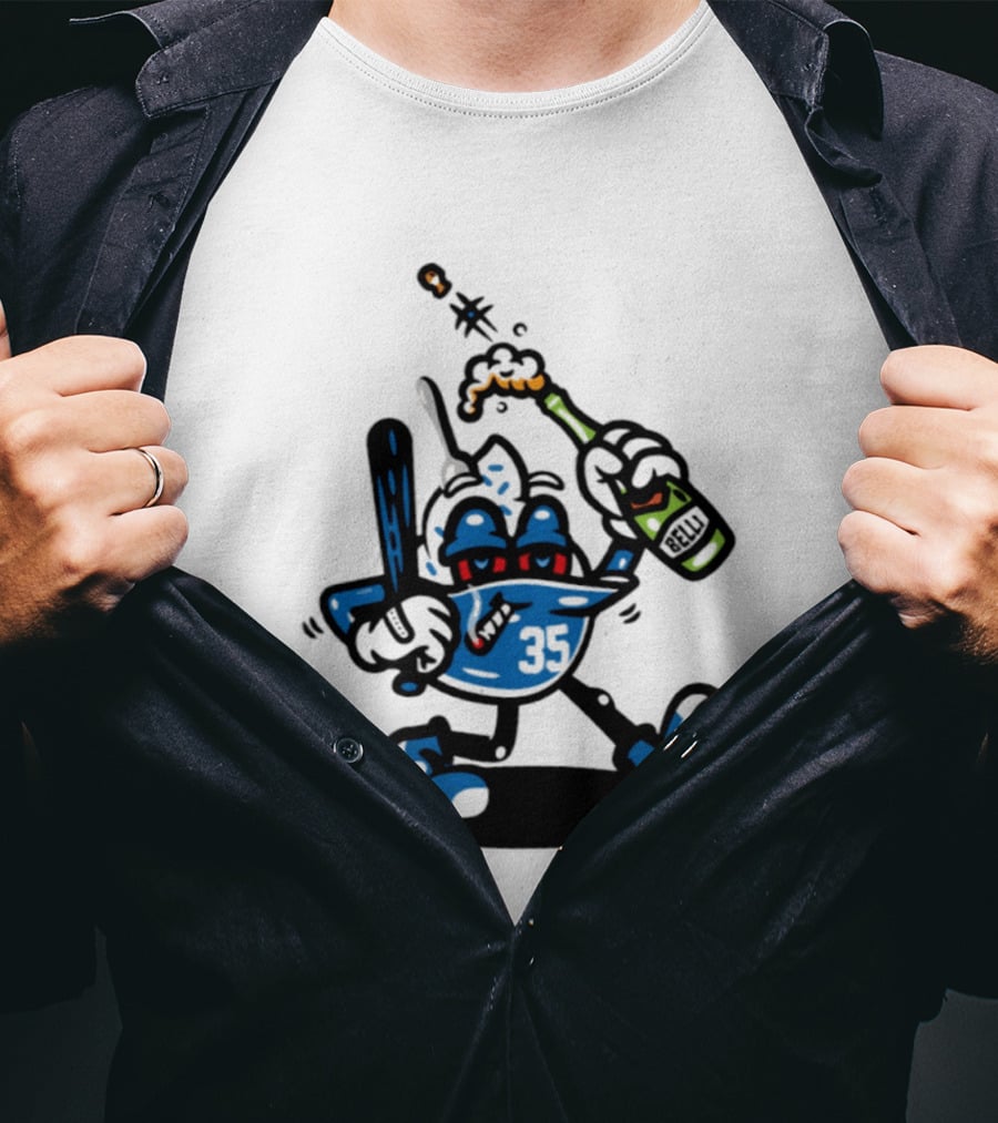 Cody Bellinger 35 Belli Champagne Celebration Baseball Cartoon T-Shirt