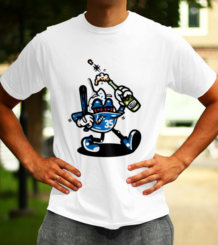 Cody Bellinger 35 Belli Champagne Celebration Baseball Cartoon T-Shirt