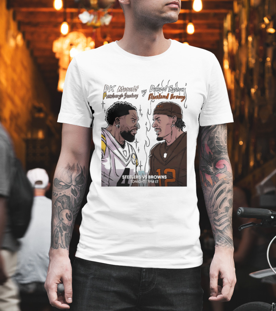 DK Metcalf Pittsburgh Steelers Vs Denzel Boston Cleveland Browns Steelers Vs Browns T-Shirt