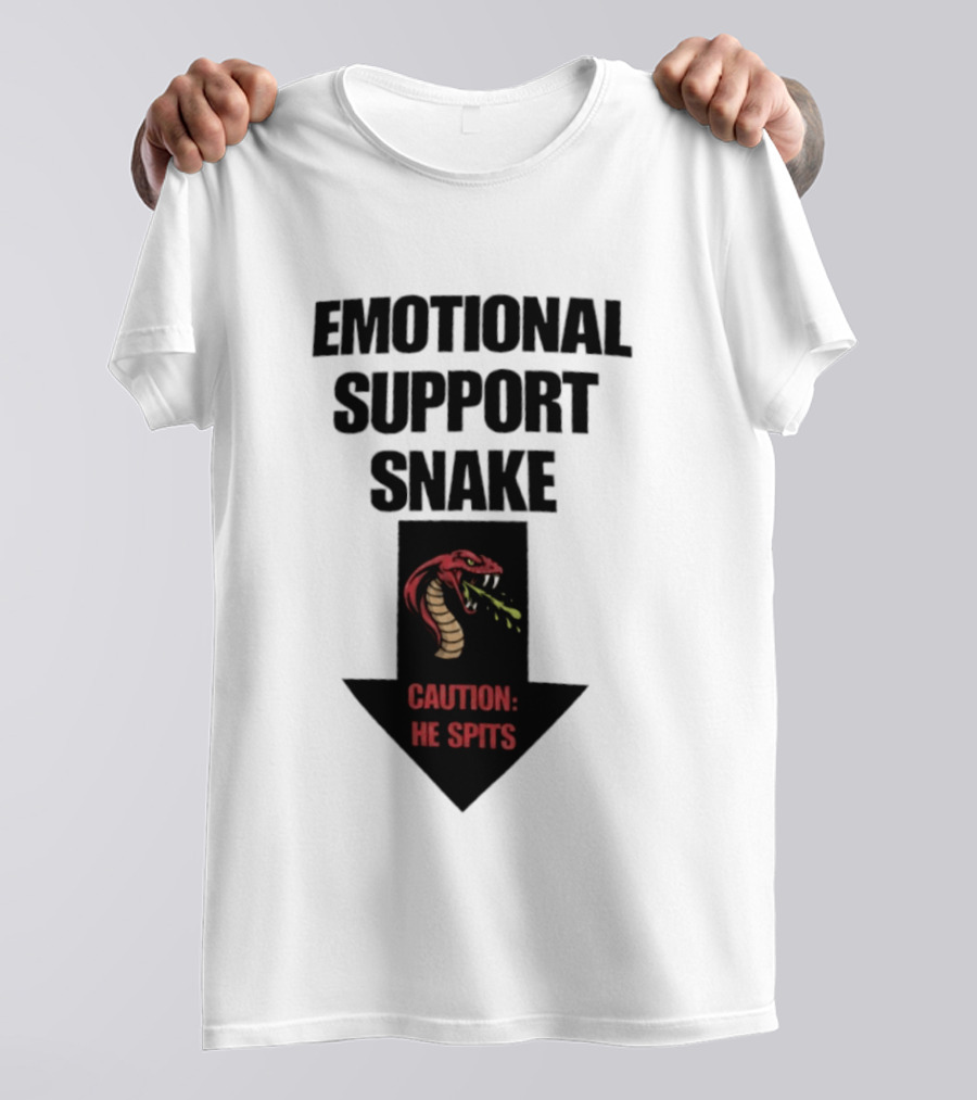 Emotional Support Snake Caution He Spits Arrow T-Shirt