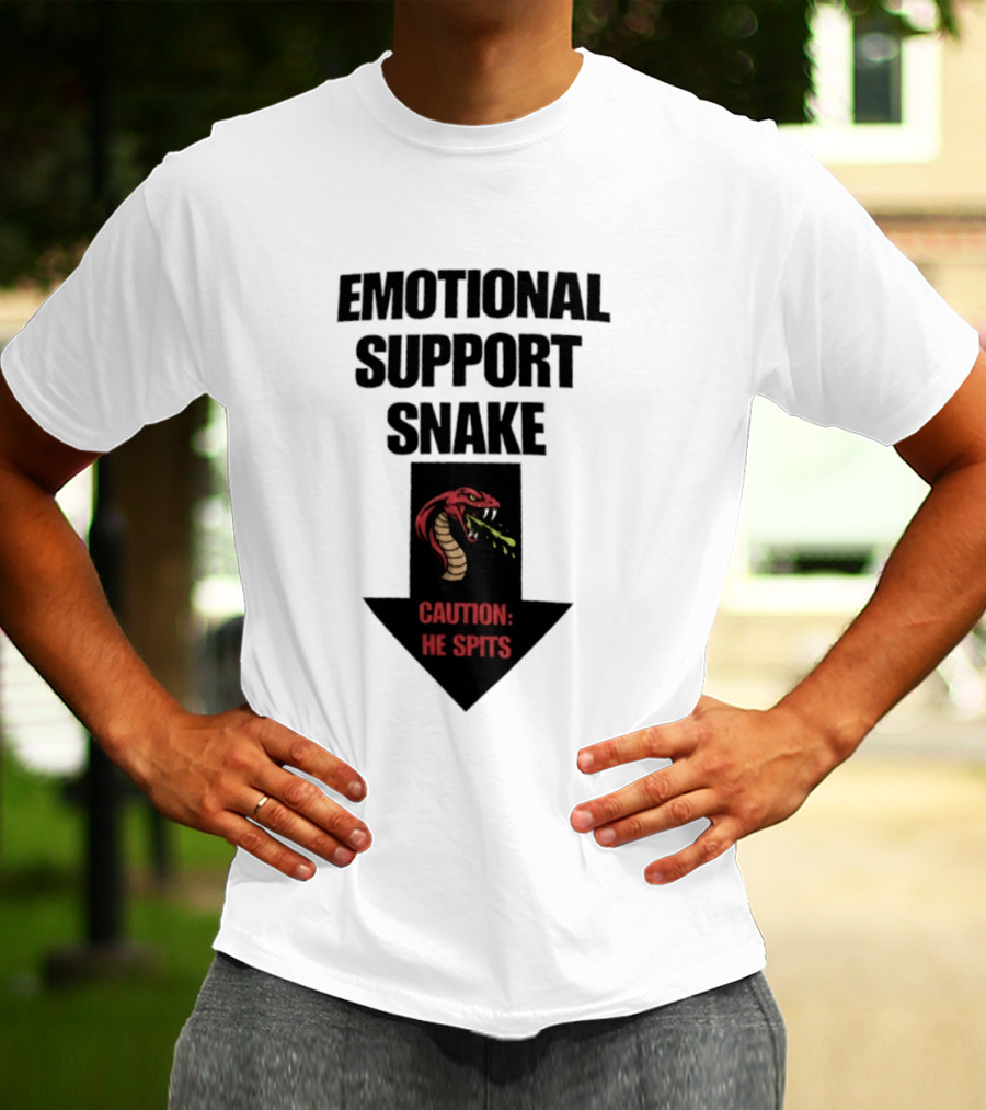 Emotional Support Snake Caution He Spits Arrow T-Shirt