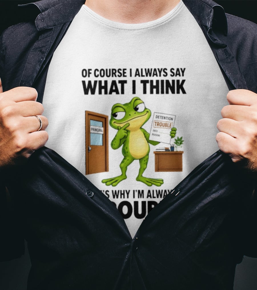 Of Course I Always Say What I Think Frog That's Why I'm Always In Trouble T-Shirt