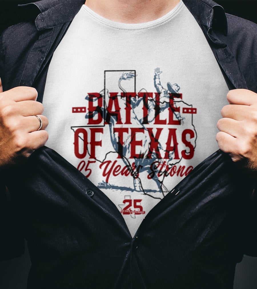 Battle Of Texas 25 Years Strong 2026 Houston Texans T-Shirt