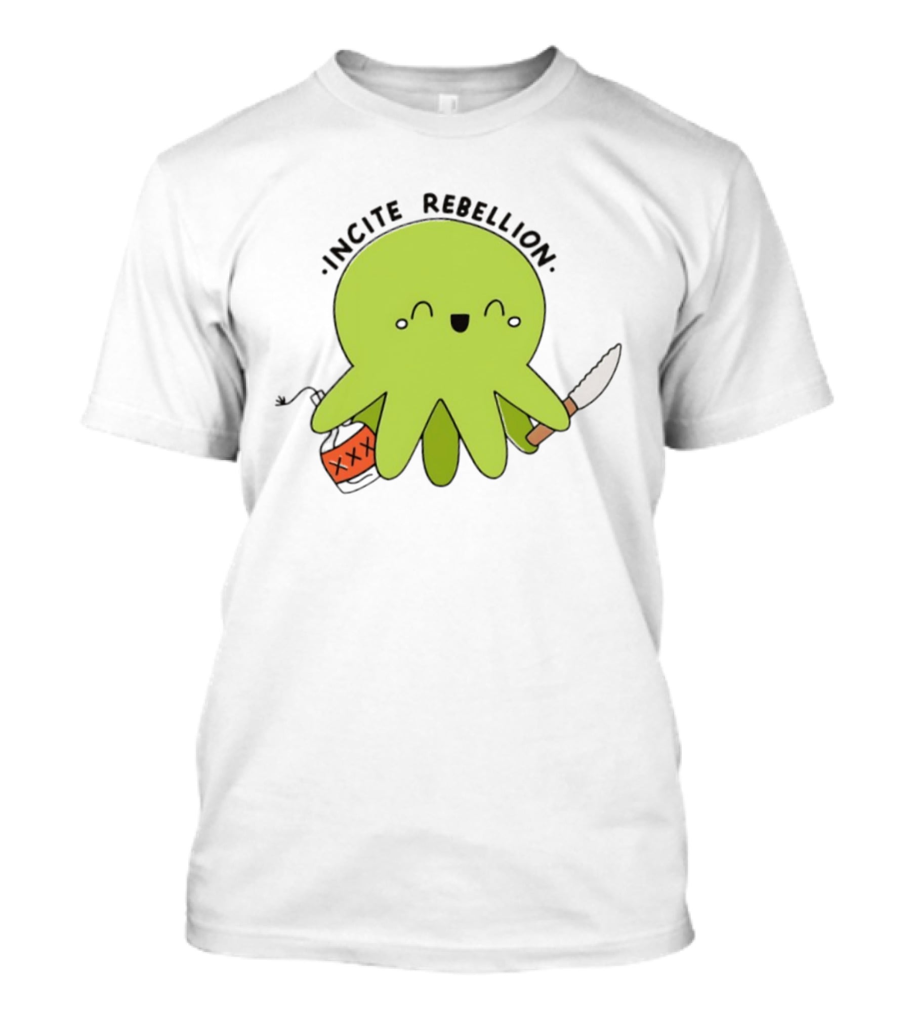 Incite Rebellion Octopus Knife Molotov Cocktail T-Shirt