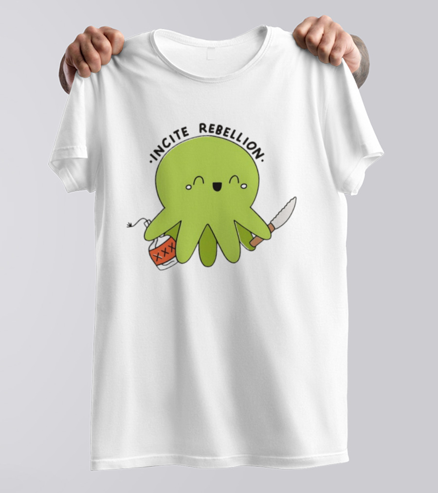 Incite Rebellion Octopus Knife Molotov Cocktail T-Shirt