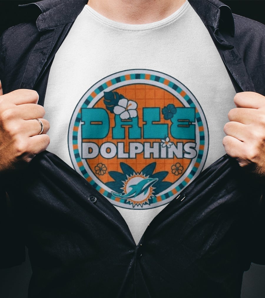 Dale Dolphins Miami Delfines Floral T-Shirt