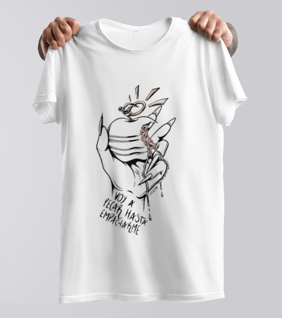 Voy A Pecar Hasta Empacharme Apple Heart And Grenade T-Shirt