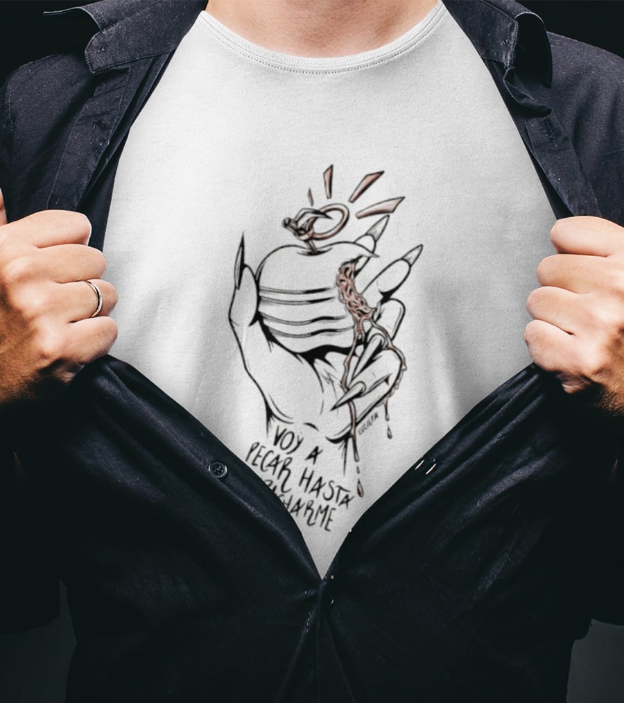 Voy A Pecar Hasta Empacharme Apple Heart And Grenade T-Shirt