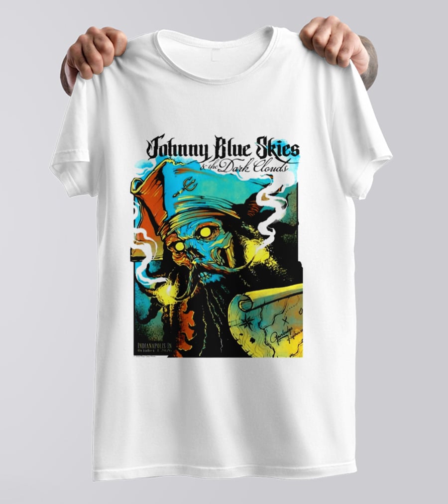 Johnny Blue Skies And The Dark Clouds Pirate Map Gainbridge Fieldhouse Indianapolis 2026 Event T-Shirt